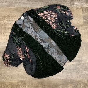 A NEW DAY Crushed Velvet Mesh Floral Cardigan